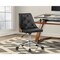 Armen Living Diamond Office Chair in Chrome finish with Tufted Black Faux Leather and Walnut Veneer Back LCDIOFCHBLACK - alternate 8